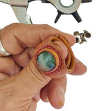 Unique Handcrafted Vegetal Yellow Leather Ring with Indian Agate Stone Setting-Lifestyle Unisex Gift Fashion Jewelry with Naturel Stone