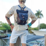 MADE TO ORDER-Handcrafted Genuine Vegetal Leather Antique Black- Brown Backpack-Lifestyle Field Pack with Skull Design–Gift Letaher Bag