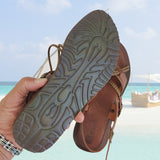 Handcrafted Strappy Strappy Vegetal Leather Women Sandalet -Life Style Shoes-Gift Fashion Footwear-Strappy Sandal