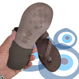 Handcrafted Flip Flop Vegetal Brown Leather Women Sandals-Life Style Shoes-Gift Espadrilles Fashion Footwear with evil eyes-Strappy Sandal