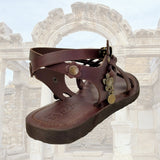 Handcrafted Strappy Vegetal Leather Women Sandalet -Life Style Shoes-Gift Fashion Footwear-Strappy Sandal