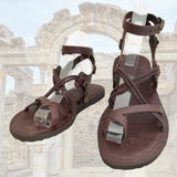 Handcrafted Strappy Vegetal Leather Women Sandalet -Life Style Shoes-Gift Fashion Footwear-Strappy Sandal