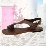 Handcrafted Strappy Vegetal Leather Women Sandalet -Life Style Shoes-Gift Fashion Footwear-Strappy Sandal