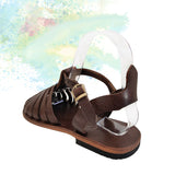 Handcrafted Strappy Vegetal Leather Women Sandalet -Life Style Shoes-Gift Fashion Footwear-Strappy Sandal