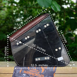 MADE TO ORDER-Handcrafted Genuine Leather Brown Skull Motorcycle Left Side Saddlebag- Gift Harley Davidson Softail Swingarm Bag
