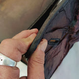 Indian Scout Handcrafted Genuine Leather Maroon and Black Skull Left Side Saddlebag-Gift Indian and Universal Side Mount Bag