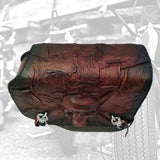 Indian Scout Handcrafted Genuine Leather Maroon and Black Skull Left Side Saddlebag-Gift Indian and Universal Side Mount Bag