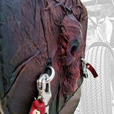 Indian Scout Handcrafted Genuine Leather Maroon and Black Skull Left Side Saddlebag-Gift Indian and Universal Side Mount Bag