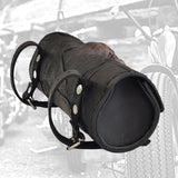 Made To Order-Handcrafted Genuine Vegetal Leather Front Fork Tool Bag Embossed Skull Design-Gift Harley Davidson-Universal Motorcycle Bag
