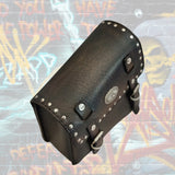 Handcrafted Rustic Brown Genuine Vegetal Leather Right Side Saddle Bag with Conchos-Gift Universal-Harley Davidson Sportster Swingarm Bag