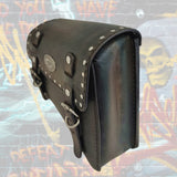 Handcrafted Rustic Brown Genuine Vegetal Leather Right Side Saddle Bag with Conchos-Gift Universal-Harley Davidson Sportster Swingarm Bag