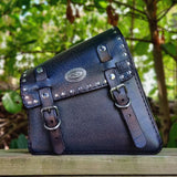 Handcrafted Rustic Brown Genuine Vegetal Leather Right Side Saddle Bag with Conchos-Gift Universal-Harley Davidson Sportster Swingarm Bag