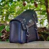 Handcrafted Rustic Brown Genuine Vegetal Leather Right Side Saddle Bag with Conchos-Gift Universal-Harley Davidson Sportster Swingarm Bag
