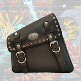 Handcrafted Rustic Brown Genuine Vegetal Leather Right Side Saddle Bag with Conchos-Gift Universal-Harley Davidson Sportster Swingarm Bag