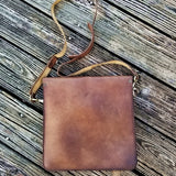 Handcrafted Genuine Vegetal  Rustic Brown Leather Postman Shoulder Bag-Gift Cross Body Bag-Leather Messenger Bag