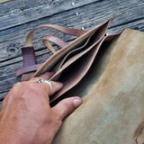 Handcrafted Genuine Vegetal  Rustic Brown Leather Postman Shoulder Bag-Gift Cross Body Bag-Leather Messenger Bag
