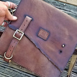 Handcrafted Genuine Vegetal  Rustic Brown Leather Postman Shoulder Bag-Gift Cross Body Bag-Leather Messenger Bag