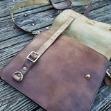 Handcrafted Genuine Vegetal  Rustic Brown Leather Postman Shoulder Bag-Gift Cross Body Bag-Leather Messenger Bag