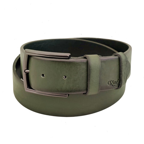 Quality 1.6 inches Width Green Genuine Vegetal Leather Sport Belt for Everyday Use-Gift Ideas