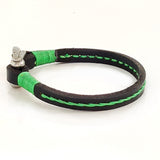 Handcrafted Black Genuine Leather Unisex Marine Style Fashion Bracelet-Cuff-Stainless Shackle design bracelet