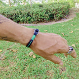 Handcrafted Black Genuine Leather Unisex Marine Style Fashion Bracelet-Cuff-Stainless Shackle design bracelet