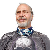 Neck Gaiter-Face Mask-Head Scarves-Headband-Apex-Blue and White Color Bandana-Hair Scarf-Quality Gift Headwear Face Shield