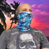 Neck Gaiter-Face Mask-Head Scarves-Headband-Caretta Design Blue Color Bandana-Quality Gift Headwear Face Shield
