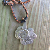 Handcrafted Genuine Vegetal Leather Necklace with Silver Plated Pewter Pisces Pendant-Unique Gift Unisex Hand Braided Strap Fashion Jewelry
