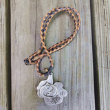 Handcrafted Genuine Vegetal Leather Necklace with Silver Plated Pewter Pisces Pendant-Unique Gift Unisex Hand Braided Strap Fashion Jewelry