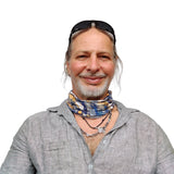 Neck Gaiter-Face Mask-Head Scarves-Headband-Comb-Orange and Blue Bandana-Hair Scarf-Fitness Headwear Fishing Face Shield