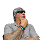Neck Gaiter-Face Mask-Head Scarves-Headband-Comb-Orange and Blue Bandana-Hair Scarf-Fitness Headwear Fishing Face Shield