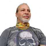 Neck Gaiter-Face Mask-Coolmax Bandana-Ethnic Yellow Color Bandana-Sports Wear-Quality Gift Active Purpose Headwear Face Shield