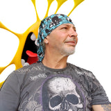 Neck Gaiter-Face Mask-Coolmax Bandana-Felix- Blue and Black Bandana  Sports Wear-Quality Gift Active Purpose Headwear Face Shield