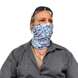 Neck Gaiter-Face Mask-Head Scarves-Headband-Gulf  Blue and White Color Bandana-Quality Gift Headwear Face Shield-Hair Scarf