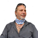 Neck Gaiter-Face Mask-Head Scarves-Headband-Gulf  Blue and White Color Bandana-Quality Gift Headwear Face Shield-Hair Scarf