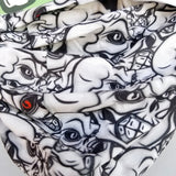Unique Neck Gaiter - Triangle Face Mask - Crowd - Black and White Face Mask - Protective Face Cover - Biker Bandana - Gift Design Scarf