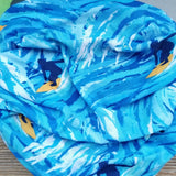 Neck Gaiter-Face Mask-Head Scarves-Headband-Surfers  Design Blue and White Bandana-Quality Gift Headwear Face Shield