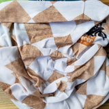 Unique Neck Gaiter - Triangle Face Mask - Cafe Racer Check - Gold Face Mask - Protective Face Cover - Biker Bandana - Gift Design Scarf