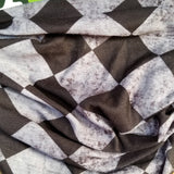 Unique Neck Gaiter - Triangle Face Mask - Checker Black - Black Face Mask - Protective Face Cover - Biker Bandana - Gift Design Scarf