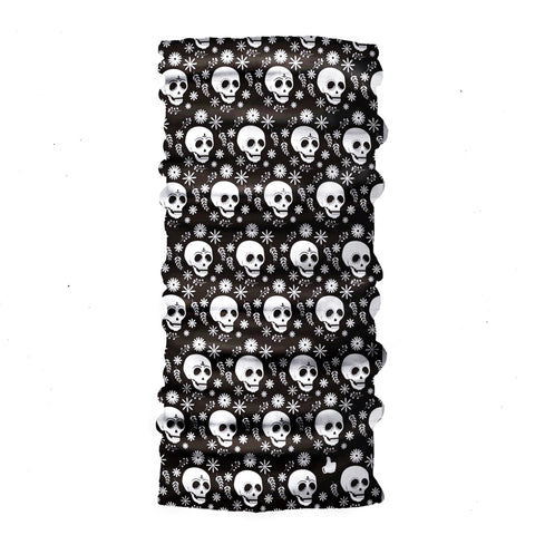 Neck Gaiter-Face Mask-Head Scarves-Headband-Skull Black Design Black Color Bandana-Quality Gift Headwear Face Shield