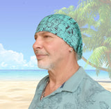 Neck Gaiter-Face Mask-Head Scarves-Headband-Pets Turquoise-Dogs and Cats Design Green Bandana-Quality Gift Headwear Face Shield