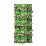 Tropic Flamingo - Green Bandana - Head Scarves - Hair Bandana - Neck Gaiter - Hair Scarf - Bandanna