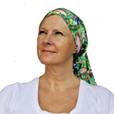 Tropic Flamingo - Green Bandana - Head Scarves - Hair Bandana - Neck Gaiter - Hair Scarf - Bandanna