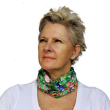 Tropic Flamingo - Green Bandana - Head Scarves - Hair Bandana - Neck Gaiter - Hair Scarf - Bandanna