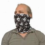 Neck Gaiter-Face Mask-Head Scarves-Headband-Skull Black Design Black Color Bandana-Quality Gift Headwear Face Shield