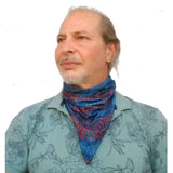Unique Neck Gaiter - Triangle Face Mask - Bonfire - Blue Face Mask - Protective Face Cover - Biker Bandana - Gift Design Scarf