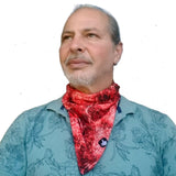 Unique Neck Gaiter - Triangle Face Mask - Elektro Red - Red Face Mask - Protective Face Cover - Biker Bandana - Gift Design Scarf