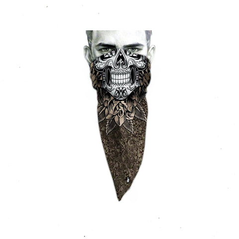 Unique Neck Gaiter - Triangle Face Mask - Floral Skull - Skull Face Mask - Protective Face Cover - Biker Bandana - Gift Design Scarf
