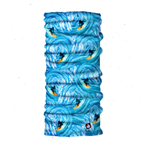 Neck Gaiter-Face Mask-Head Scarves-Headband-Surfers  Design Blue and White Bandana-Quality Gift Headwear Face Shield