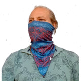 Unique Neck Gaiter - Triangle Face Mask - Bonfire - Blue Face Mask - Protective Face Cover - Biker Bandana - Gift Design Scarf